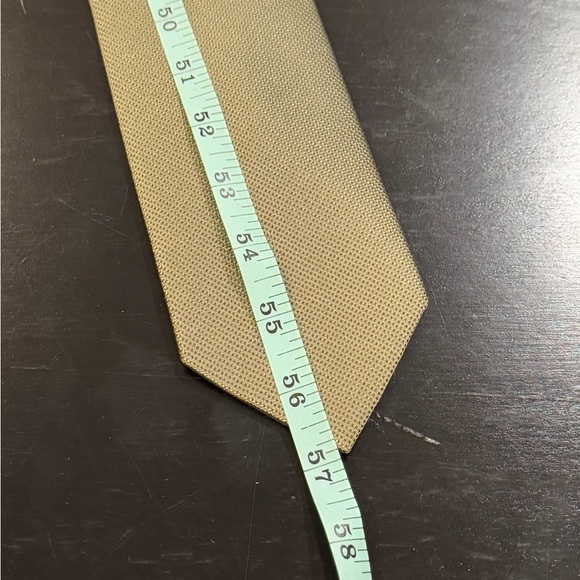 Haines & Bonner Silk Handmade Olive Green Mens Neck Tie - Picture 8 of 9